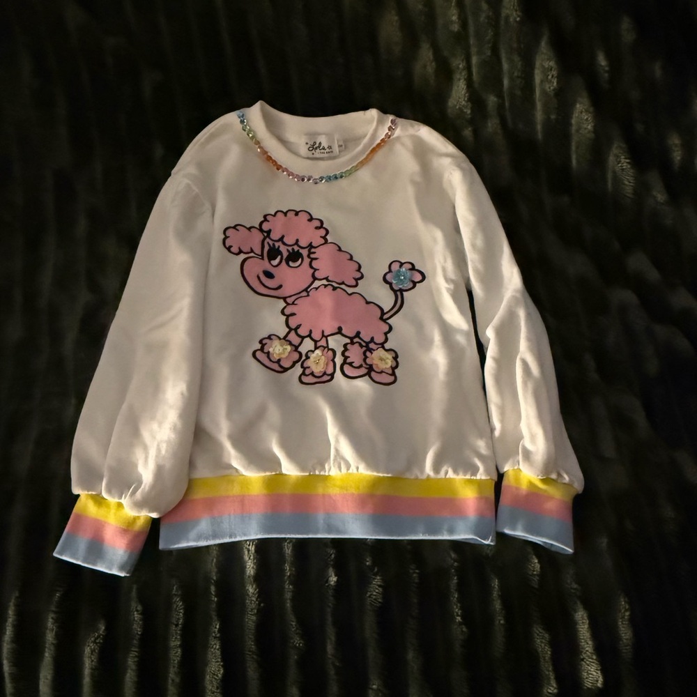 Lola + The Boys Rainbow Trim Sweatshirt